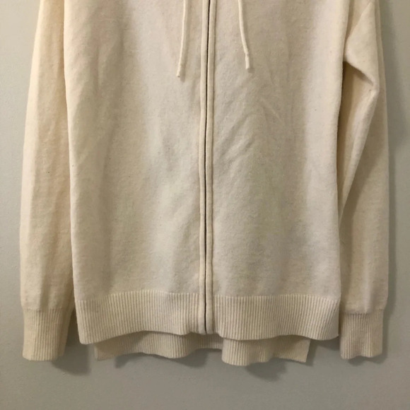 3/$25 ❥ GAP Wool Blend Off-White Zip-Up Hooded Sweater Size Small Cabincore Y2K - Picture 7 of 9